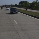 Oncoming traffic on the Tollway