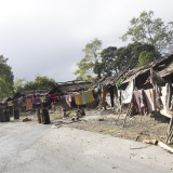 Sunday is washing day in the Indian road camps