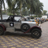 The line up of cars.