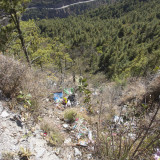 Rubbish just get thrown in the gully over the edge of the road